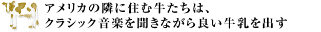 アメリカの隣に住む牛たちは、クラシック音楽を聞きながら良い牛乳を出す